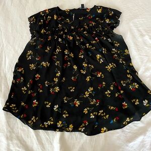 Black floral blouse